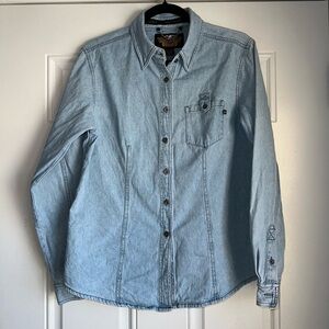 Vintage Harley Davidson Denim Shirt women’s size M medium 2003 button up